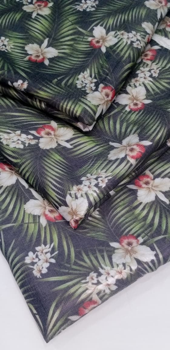 Unstitch winter silk allover 2 piece suit shirt and trouser.